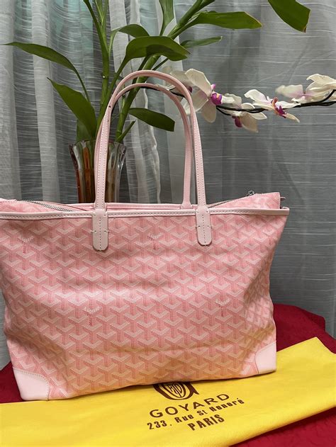 pink goyard tote real|Goyard pink tote bag.